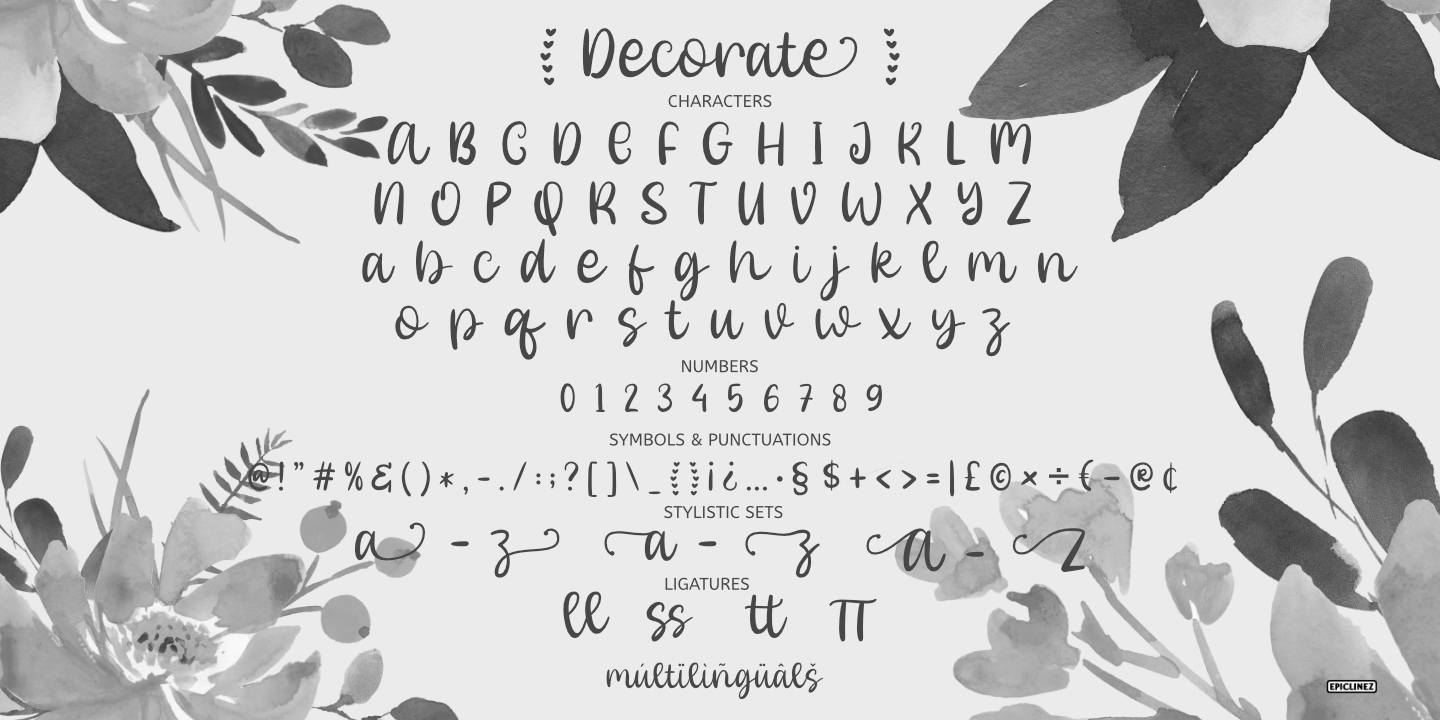 Beispiel einer Decorate Regular-Schriftart